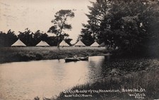 RPPC Seaside Oregon Necanicum River Military Camp Tents Photo Postcard K20 picture