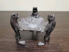 Vintage SPI Brass Bronzetone Frog & Lillypad Stand  picture