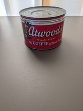 Atwood 1950s Vintage Coffee Key Wind Tin Can Floral Graphic, Minneapolis MN, 1lb picture