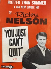Original Vintage 1966 RICKY NELSON Just Cant Quit Music Decca Record Ad picture