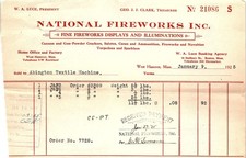 1925 National Fireworks Inc. paid billhead picture