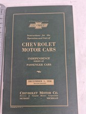 1931 Chevrolet Independence Series AE Owners Manual Dec 1930 2nd Edition picture
