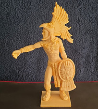 Vtg Aztec Eagle Warrior Resin Statue Faux Ivory Cuauhtémoc Mexican Folk Art picture