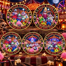 5 Piece Killer Klowns From Outer Space Horror Collectible Coin Halloween Circus picture