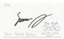 Yann Martel Signed 3x5 Index Card Autographed Signature Life of Pi Author picture