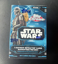 Topps 2026 Chrome Star Wars Refractor Trading Card Box 8 Packs 32 Cards picture