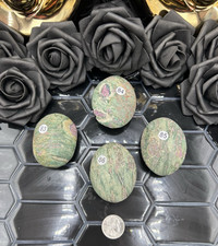 Natural Unique Ruby in Fuchite Palmstones Uv Unpolished Raw picture