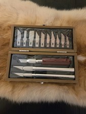 Vintage X-Acto Knife Set in Wooden Box - 13 Precision Blades - 1980 picture
