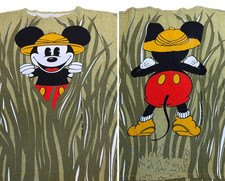 Vtg 80s Caro Amoroso Walt Disney Mickey Mouse T Shirt Safari Double Sided Italy picture