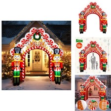 WBHome 10 Ft Christmas Inflatable Gingerbread Candy House Nutcrackers LED Light picture