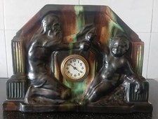 EMILE BRUCHON  SIGNED BINDING OF ISAAC JUDAICA CLOCK MINERVA CERAMIC  WORKING picture