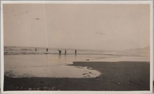 Antique PNW 1930 Beach scene Rockaway Oregon 4.5x2.5 OOAK Original Photo picture