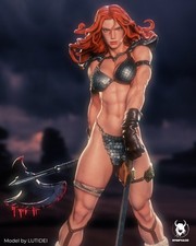 1:6 Red Sonja Fan Art UNPAINTED Resin Garage Kit Sword Axe Diorama picture