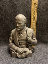 Vintage Soviet Russian Metal Statue Bust - Vladimir Lenin - 9''/ 23cm picture