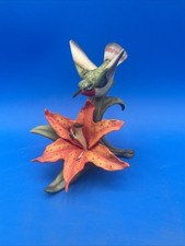 Lefton hummingbird and flower figurine vintage 1987 picture