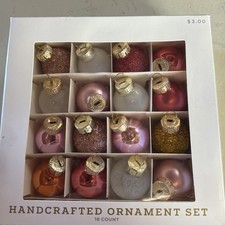 Target Wondershop Handcrafted Miniature Christmas Ornament Set 16 Pinks White picture