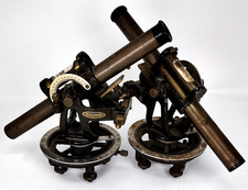 Antique 1930s Brass Craftsman Tools Surveyor's Transit Levels Cast Iron Lot of 2 picture