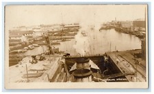 c1920's Bird's Eye View Of Cherbourg Arsenal Boats Harbor RPPC Photo Postcard picture