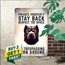 Protective Rottweiler Guard Tin Sign Rustic Canine Security Metal Wall Plaque picture