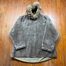 Vintage WWII US Army M-1943 Pullover Pile Field Parka Liner Fur Hood Medium 40s picture