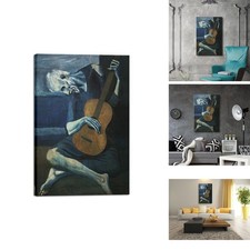 Wieco Art Large Canvas Prints The Old Guitarist by Pablo Picasso Wall Art picture