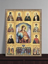 Icon of Saint Archangel Michael with Selected Saints 23 x 30 cm (9