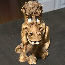 Vintage 1980 Shade Tree Creations Whimsical Buck Tooth Horse Resin Figurine 5.5