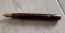 Vintage Monogram Woodgrain/RMHR Fountain Pen 14k Nib No Cap Unrestored picture