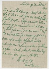 Paul Harvey Character Actor 1950 Rare Hand Written Letter, Signed Autograph picture