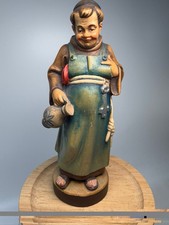 Vintage Oberammergau Toni Baur Hand Carved Wood Figurine monk friar picture