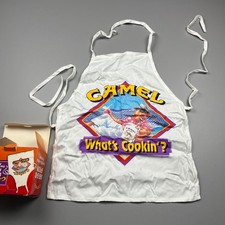 Camel Bar-B-Q Apron Unisex OS White Vintage 1993 Joe Camel What's Cookin Boxed picture