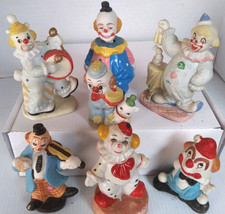 Vintage Clown Collection Lot of 7 Clown Figurines Ceramic Porcelain Circus 5