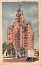 Mayo Clinic Rochester Minn 1942 Period Autos Postcard 4H-H378 Linen Vintage picture
