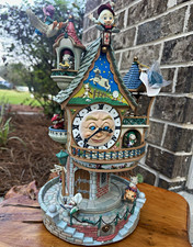 RARE Enesco Enchanted Clock Tower Musical Multi-Action w/ Box-EVERYTHING WORKS picture