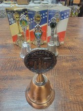 Vintage Lot of 7 Metal Souvenir Collectible Bells - Assorted Locations picture
