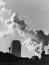 Steam Edison Plant floats over Prudential Building Boston Jan 14 1970 Old Photo picture