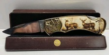 Franklin Mint Rick Fields Whitetail Buck Deer 10 Point Folding Pocket Knife 7