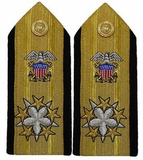 US NAVY SIX STARS ADMIRAL RANK SHOULDER BOARDS picture