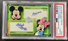 2023 Disney 100 Chrome Mickey Mouse Minnie Mouse Dual Auto Green /99 PSA 10 GEM picture
