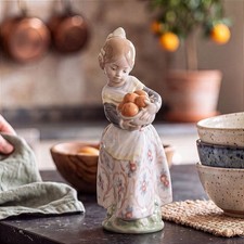 Vintage Lladró 4841 Valencian Girl With Oranges Retired Porcelain Figurine 7