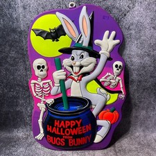 Vintage 1982 Happy Halloween Bugs Bunny Witch 3D Vacuform 22