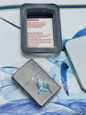 VINTAGE ZIPPO GREAT WHITE SHARK LIGHTER CASE & SLEEVE MADE USA GUY HARVEY SEALED picture