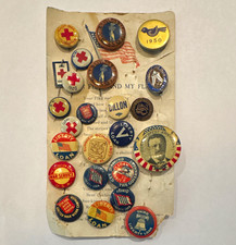 Vintage WWI Pinback Button Lot - Liberty Loan, Red Cross, Warren G Harding picture