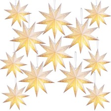 Cinnvoice Christmas Paper Star Lantern, White, 9 Pointed picture