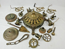 Large Lot Early Antique Lighting Parts Industrial Fixture Sockets Canopies Etc picture