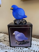 Andrea By Shaded Solid Brass Glass Blue Bird Night Light Lamp In Original Box picture