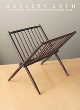 WOW ICONIC MID CENTURY DANISH MODERN MAGAZINE RACK VTG ATOMIC RANCH DECOR 60S picture