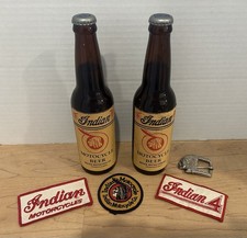 Rare HTF Vintage Collectible Indian Motorcycle Beer Bottle Heileman Patch Lot picture