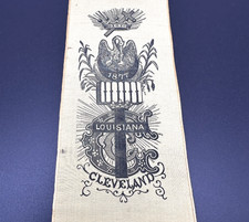 1877 CLEVELAND KNIGHTS TEMPLAR LOUISIANA RIBBON of HC BROWN - L279 picture