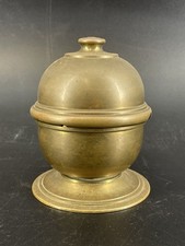 Antique Vintage Embossed Brass String/yarn Twine Box Holder Desktop picture